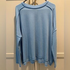 Zenana Outfitters Light Blue Long Sleeve Top